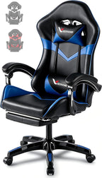 Small Gaming Chair, Home Office Desk Seat with Lumbar Support & Footrest