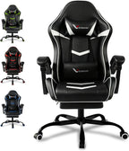 Small Gaming Chair, Home Office Desk Seat with Lumbar Support & Footrest