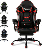 Small Gaming Chair, Home Office Desk Seat with Lumbar Support & Footrest