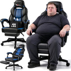 Small Gaming Chair, Home Office Desk Seat with Lumbar Support & Footrest
