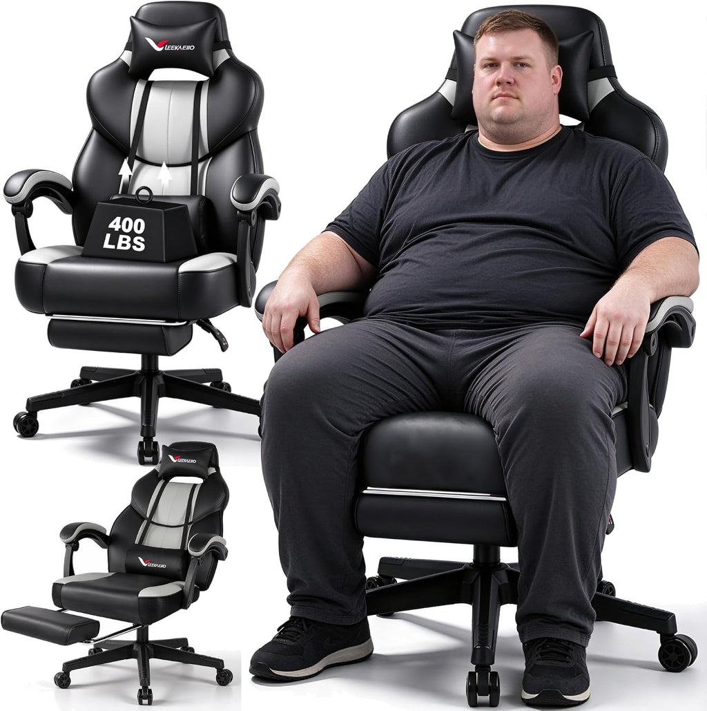 Small Gaming Chair, Home Office Desk Seat with Lumbar Support & Footrest